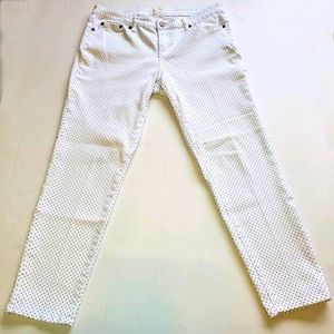 Andrea Jovine Polkadot Slim Leg Stretch Jeans